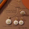 Detaillierte Maße des Boho-Schmucksets mit Perlen und türkisfarbenen Blumenakzenten - Vintage-Perlen-Blumenstil (WTZ290)