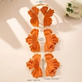 Detailed top view of orange floral jewelry set with size and weight measurements - Orange Set