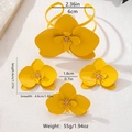 Detaillierte Größenangaben für gelbe matte Blumen-Manschette und Ohrringe Set - Gelbes Set
