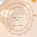 Dettaglio elegante catena per il corpo di 110cm con perle e maglie dorate e chiusura - Stile con Nappa di Perle (yl-1-yl009)