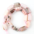 Cylindrical pink opal natural stone beads strand for DIY necklace jewelry making - Cylinder / Pink Opal