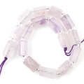 Rectangle lavender amethyst beads with silver spacers for DIY jewelry necklace - Cylinder / Light Amethyst