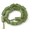 Hexagonal prism blue lapis lazuli beads strung on a matching cord for DIY jewelry - Cylinder / Enhanced Jade