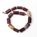 Natural deep red and burgundy lapis lazuli rectangular beaded strand for DIY jewelry - Cylinder / Yellow Jasper