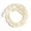 Natural milky white moonstone rectangular tube beads for DIY necklace jewelry making - Cylinder / White Moonstone