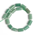Natural green aventurine cylindrical beads strand with transparent spacers for DIY jewelry - Cylinder / Green Aventurine
