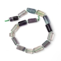 Faceted purple and green fluorite bead strand for DIY necklace jewelry making - Cylinder / Fluorite