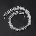 Polished transparent white quartz rectangular column beads for DIY necklace making - Cylinder / White Crystal