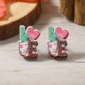Pendientes de madera con forma de corazón y estampado de leopardo estilo rústico - Corazón De Leopardo (WEH4097) / Multicolor (WEH4097)