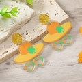 Saint Patrick's Day acrylic earrings with shamrock hat and heart sunglasses design - Hat Glasses Style (WEH4152) / Yellow White K (WEH4152)