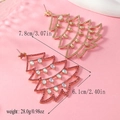Dettaglio orecchini a forma di albero di Natale con strass rosa e cristalli di lusso - Albero di Natale Grande Pieno Strass (WEH2439) / Rosa intenso