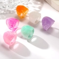 Anillos anchos de resina acrílica de colores con textura de mármol y diseño geométrico - Juego de 6 piezas / Multicolor