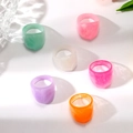 Set of six colorful chunky acrylic resin rings with a trendy marble geometric design - Set of 6 / Colorful