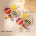 Detalle de pendientes Maracas de acrílico con especificaciones de tamaño y peso - Estilo Maracas (WEH4709)