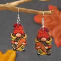 Cinco de Mayo gnome acrylic drop earrings featuring a guitar and taco design - Gnome With Taco Style (WEH4775)