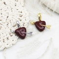 Vintage Ancora red heart pendants with gold and silver frames for DIY jewelry crafting - Gold / Arrow Heart