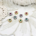 Pendentifs fleurs plaqués or 18 carats avec perles et zircons pour bijoux DIY - Or / Zircone Vert