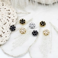 Pendentif fleur en or 18k avec perles et zircons pour la création de bijoux DIY élégants - Or / 7.5*7.5mm / Strass Blanc