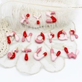 Pendentifs alphabet colorés avec bordure dorée pour la création de bijoux DIY - Lettre Rose (A)