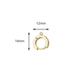 18K gold plated earring hoop with micro-pave zircons and connector loop 12x14mm - 12mm x 14mm / 18K Gold Micro-Set 5-Diamond Ear Buckle (SKU: T0111)