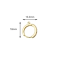 18K gold plated hoop earring with micro-pave zircons and connector loop 15.5mm size - 15.5mmx18mm / 18K Gold Micro-Set 12-Diamond Ear Buckle (SKU: T0111)
