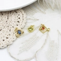 Exquisite 18K gold plated charms featuring blue crown, green round and red fish motifs - Blue Rhinestone Pumpkin Carriage (11.5*11.5mm)