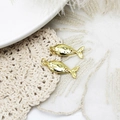 Polished 18K gold plated fish pendants for DIY jewelry making necklace accessories - Movable Tail Fish