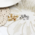 18K gold and silver plated cube dice beads for DIY jewelry making and necklace crafts - Dice Style (G0526) / 4x4mm / 18K Gold