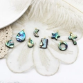 Natural abalone shell charms set with golden rings in heart and star geometric shapes - Abalone Shell Heart Shape