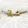 18K gold plated copper Pegasus and heart horse charms for DIY jewelry making - Large Unicorn (19.5x23mm)