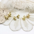18K gold plated copper horse and unicorn charms with white crystals for DIY jewelry - Coin Horse (12.3x15.3mm)