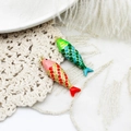 Close-up of vibrant enamel koi fish pendants with intricate scale textures for DIY jewelry - Pink Orange Coffee Koi / 9*33mm