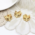 Gold-plated fox mask pendant with intricate floral details and sparkling crystal accents - Fox Pendant (22*22mm)
