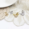 18K gold and silver plated clover and winged heart pendants with micro-pave cubic zirconia - Gold Hollow Diamond Clover