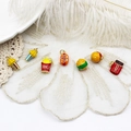 Fast food enamel charms including fries, hot dog and burger for DIY jewelry making - Brown Popcorn Style