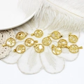 18K gold plated 12 zodiac pendants set with mother of pearl and sparkling crystals - Scorpio / White Mother of Pearl