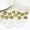 18K gold plated 12 zodiac pendants with iridescent abalone shell and zircon stones - Scorpio / Abalone Shell