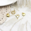 Four 18k gold plated micro-zircon heart pendants for DIY jewelry making and crafts - 18K Gold / 8*9mm / Textured Heart