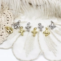 Mini ciondoli a croce placcati in oro 18K e argento per creazione gioielli - Croce Alien / Oro 18K