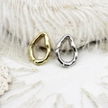 Macro detail of 18k gold and silver irregular geometric jewelry clasps with wavy texture - 18K Gold Teardrop Clasp 14.7*21.5mm