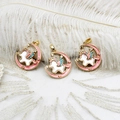 Charming unicorn and moon pendant with golden finish and colorful enamel for DIY jewelry - 19*23mm / Moon Unicorn