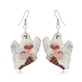 Halloween ghost earrings featuring a sexy ghost in red bikini with striped stockings - Multicolor Silver Color (Sexy Ghost Illustration)