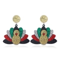 Orecchini a forma di tacchino in acrilico con glitter colorati per la festa del Ringraziamento - Stile Tacchino con Glitter (WEH3555)