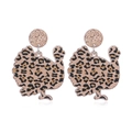 Orecchini a forma di tacchino del Ringraziamento in acrilico con stampa leopardata - Stile Tacchino Leopardato (WEH3554)