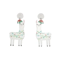 Christmas alpaca acrylic earrings with Santa hat and colorful festive string lights - Christmas Alpaca with Lights (WEH3447)