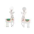 Creative Christmas alpaca drop earrings with white glitter resin and colorful patterns - Ethic Saddle Alpaca (WEH3448)