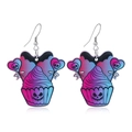 Gothic Halloween Ohrringe im Pastell-Farbverlauf mit Totenkopf-Motiv und Fledermaus - Cupcake-Stil (WEH3538)