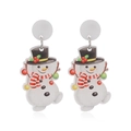 Weihnachts-Schneemann-Ohrringe aus Acryl mit rotem Schal für festliche Feiertage - Cartoon Schneemann Stil (WEH3462)