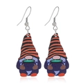 Whimsical Halloween gnome earrings with striped hat and green potion cauldron - Gnome Style (WEH3487)