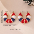 Geometrische emaille oorringen in rood wit en blauw met gouden details - Rood Wit Blauw Driekleur (E1792)